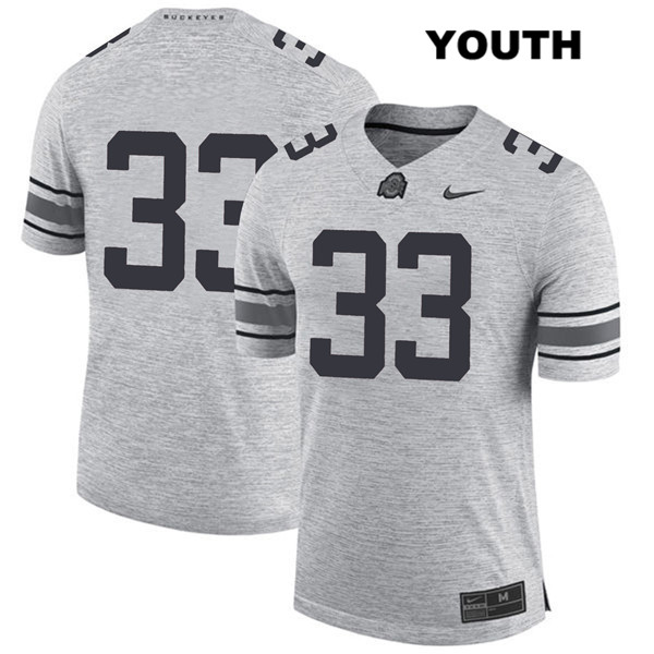 Ohio State Buckeyes Youth Dante Booker #33 Gray Authentic Nike No Name College NCAA Stitched Football Jersey BT19T81KX